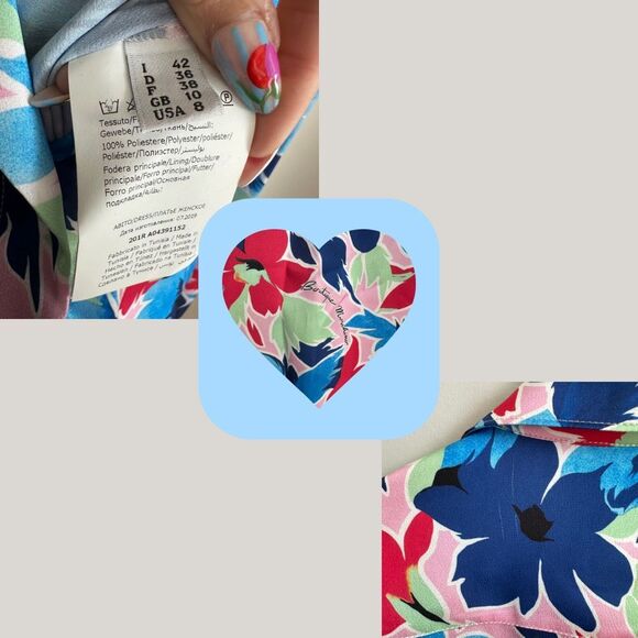 Boutique Moschino Floral Button-Up Shirt Dress Size 42 IT $455 MSRP - Picture 7 of 10